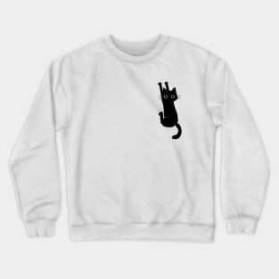 Black Cat Holding On Crewneck Sweatshirt